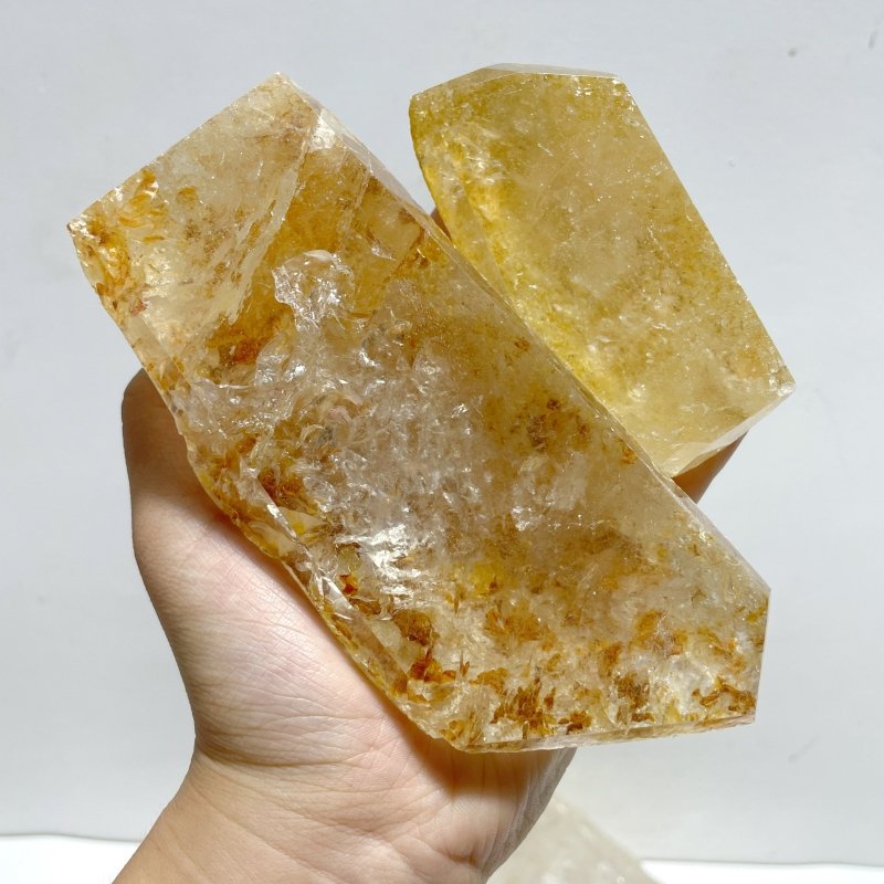 17 Pieces Golden Hematoid Quartz Free Form - Wholesale Crystals