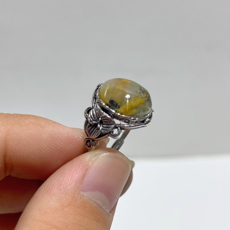 17 Pieces Golden Rutile Quartz Different Styles Ring - Wholesale Crystals