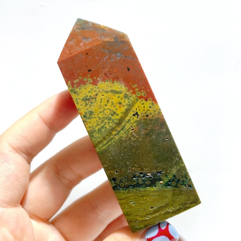 17 Pieces Ocean Jasper Four - sided Point 1 - Wholesale Crystals