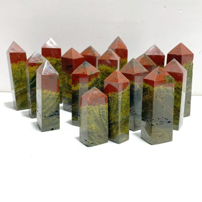 17 Pieces Ocean Jasper Four - sided Point 1 - Wholesale Crystals