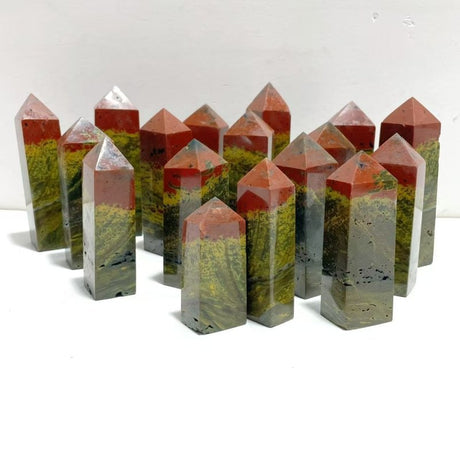 17 Pieces Ocean Jasper Four - sided Point 1 - Wholesale Crystals