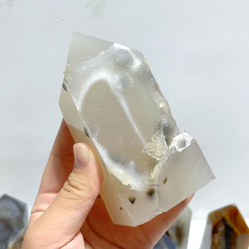 19 Pieces Beautiful Geode Druzy Agate Four - sided Tower Point - Wholesale Crystals