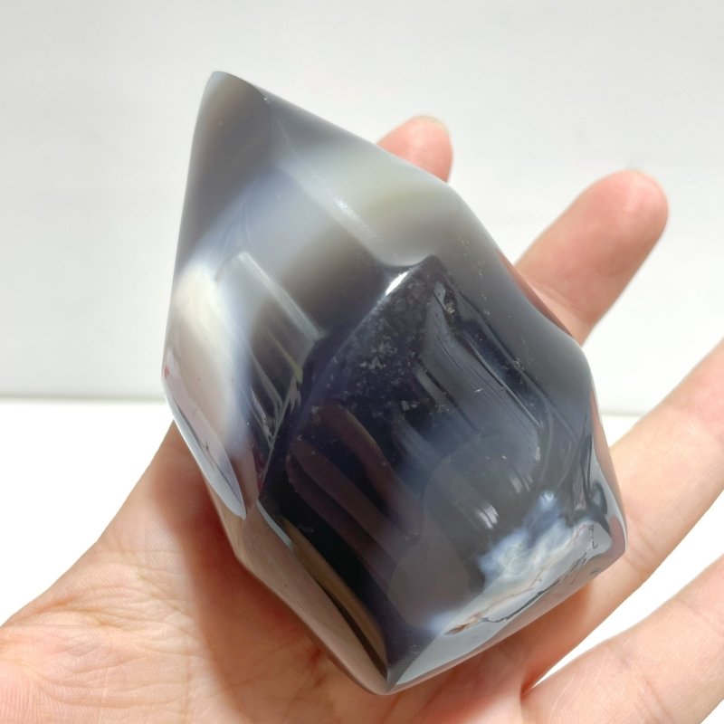 19 Pieces Black Orca Agate Flame Carving 2 - Wholesale Crystals