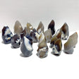 19 Pieces Black Orca Agate Flame Carving 3 - Wholesale Crystals