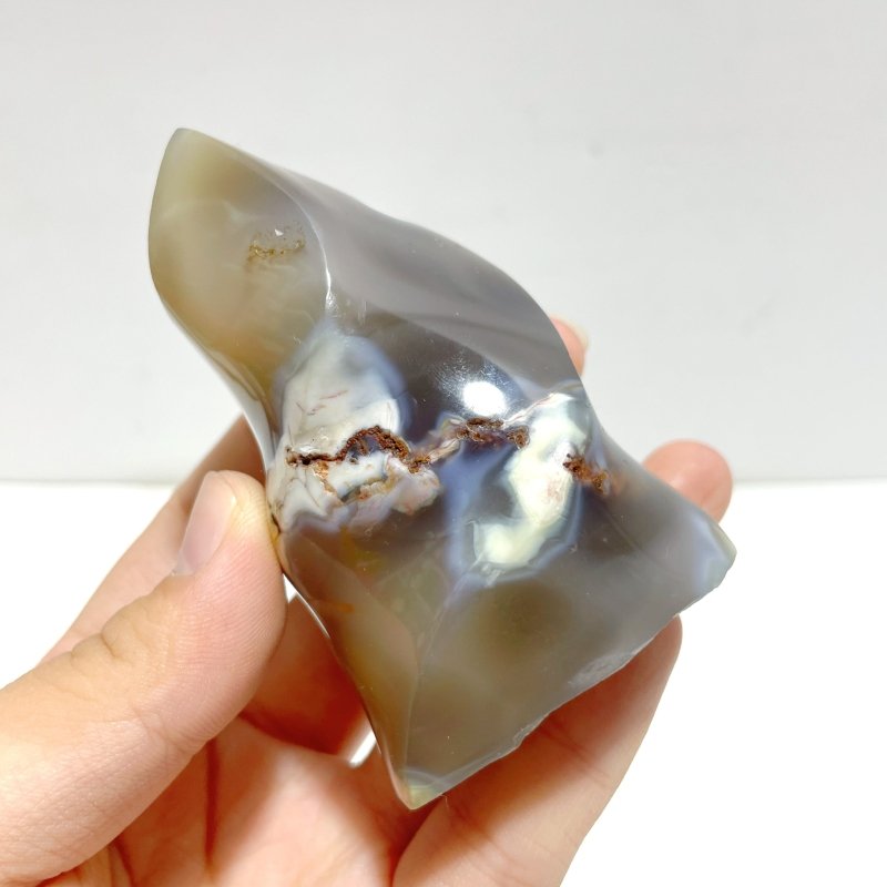 19 Pieces Black Orca Agate Flame Carving 3 - Wholesale Crystals