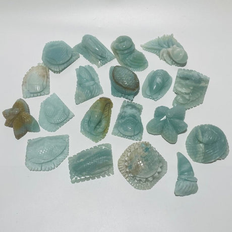 19 Pieces Caribbean Calcite Marine Animals Carving -Wholesale Crystals
