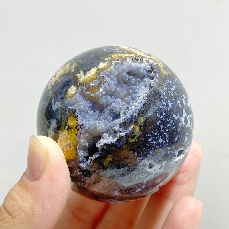 19 Pieces Geode Druzy 8th Vein Ocean Jasper Spheres -Wholesale Crystals