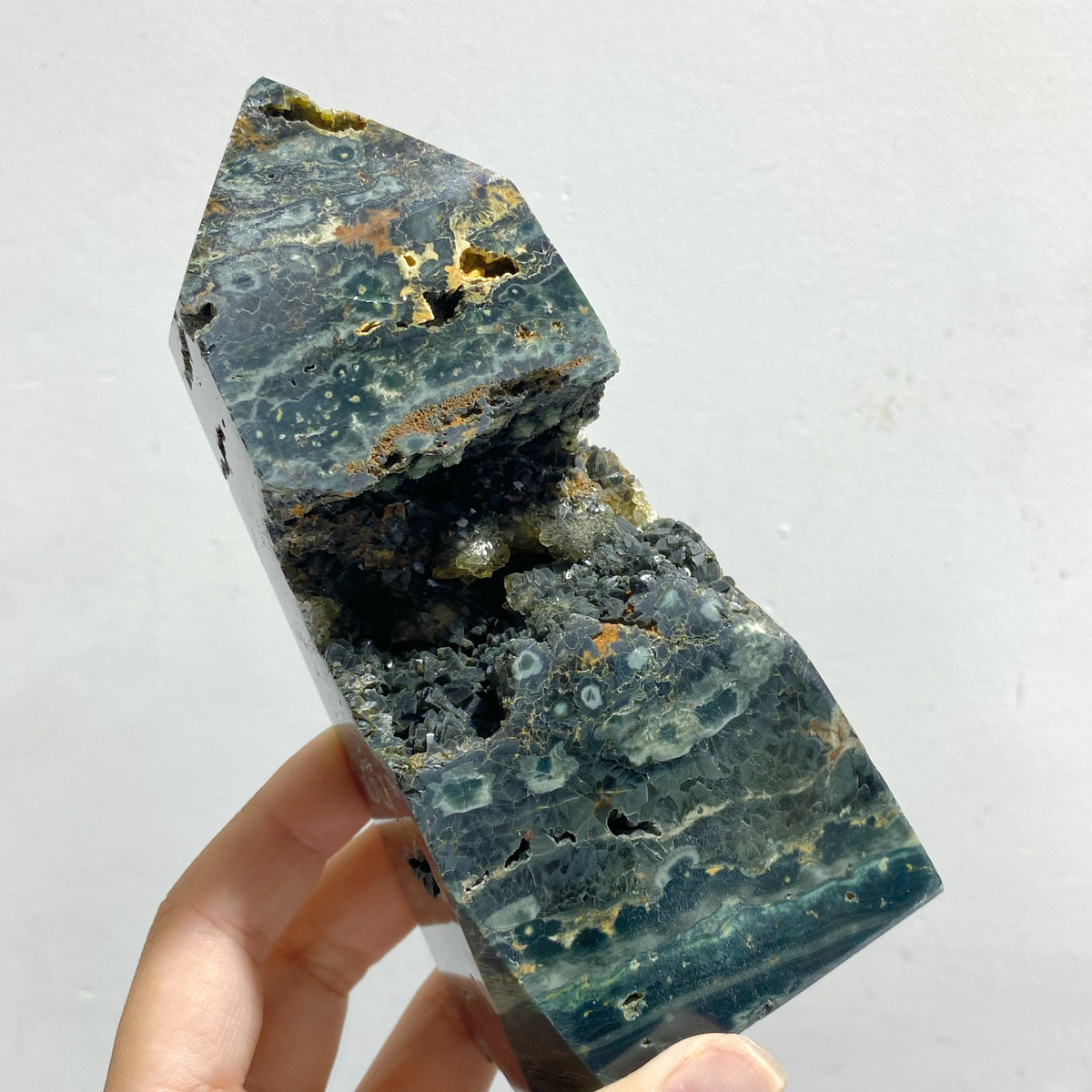 11 Pieces Sea Jasper Druzy Geode Four-sided Points