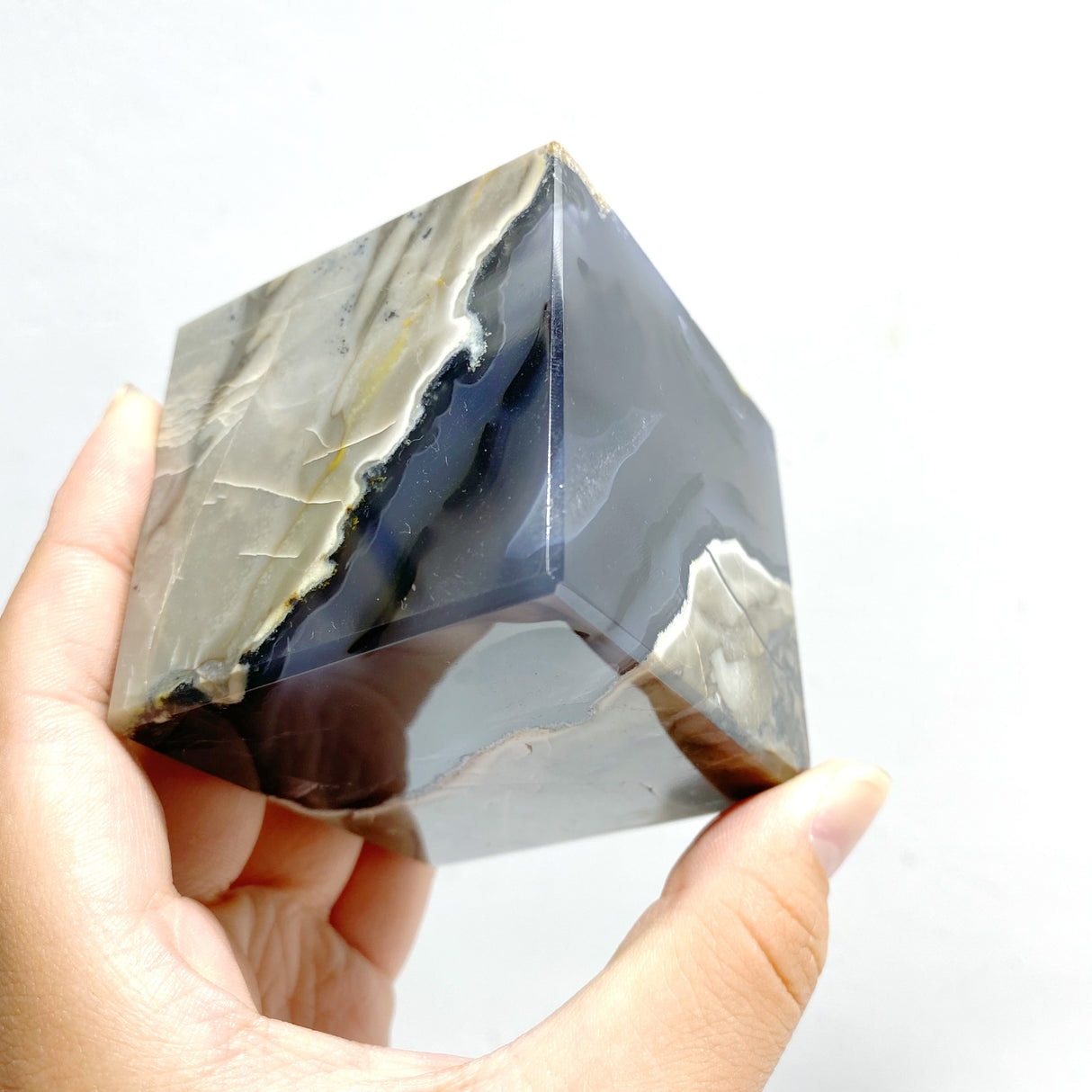7 Pieces Volcanic Agate Standable Cube (UV-Reactive)