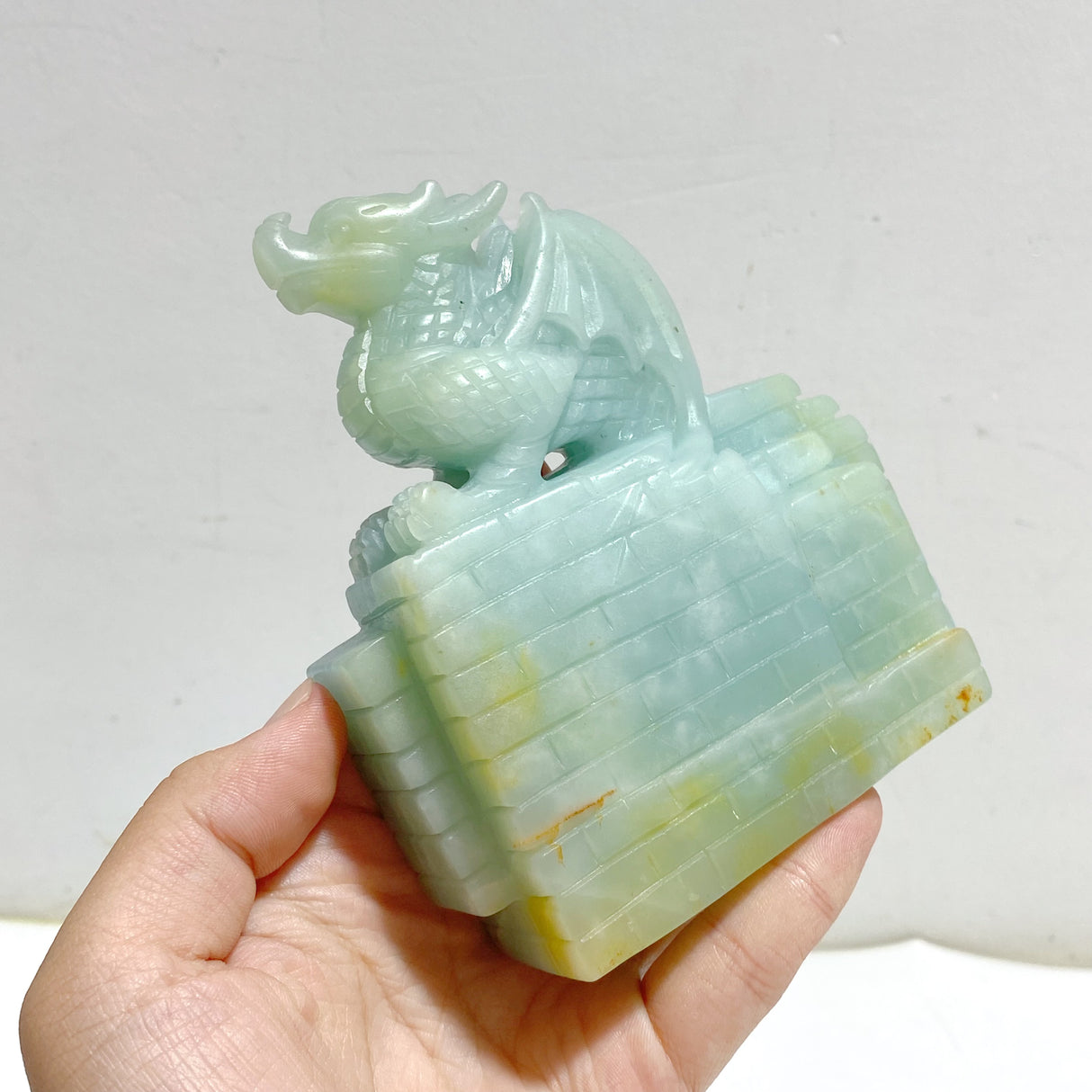 Unique Caribbean Calcite Flying Dragon Carving