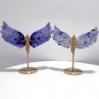 2 Pairs Blue Aventurine Angel Wing Carving With Stand - Wholesale Crystals