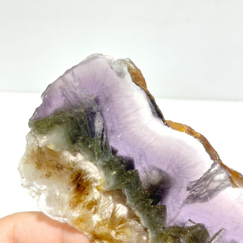 2 Pairs Fluorite Mixed Pyrite Butterfly Wing With Stand 8 - Wholesale Crystals