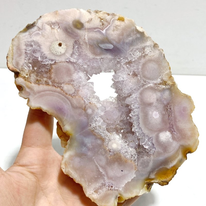 2 Pairs Geode Druzy Sakura Flower Agate Butterfly Wing With Stand - Wholesale Crystals