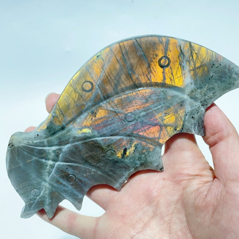 2 Pairs Labradorite Flying Dragon Wing With Stand -Wholesale Crystals