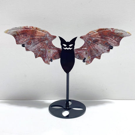 2 Pairs Morocco Agate Owl Wing Carving With Stand - Wholesale Crystals