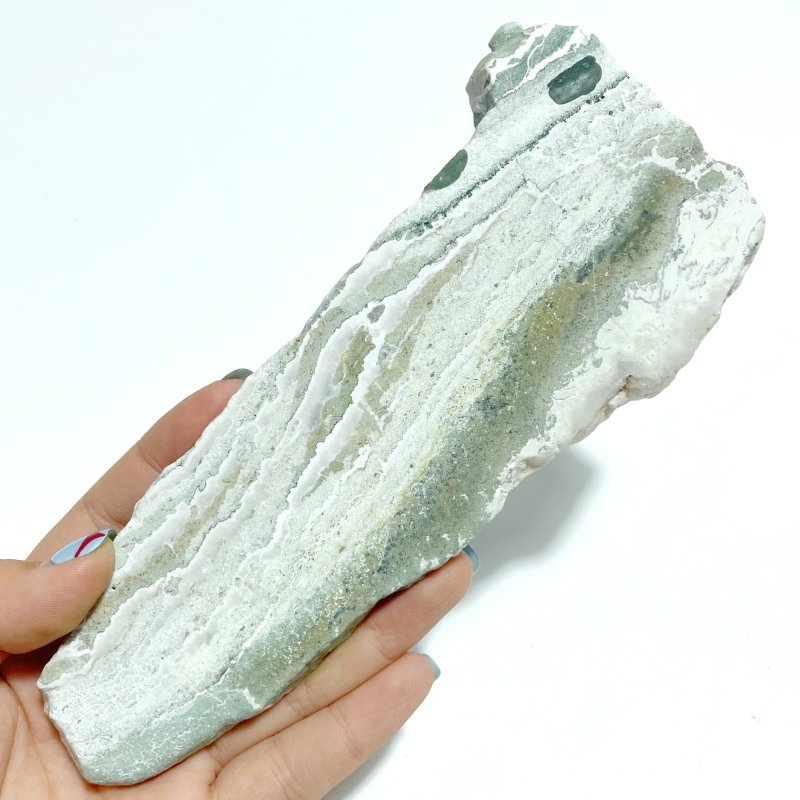 2 Pairs Stripe Moss Agate Slab Angel Wing With Stand - Wholesale Crystals