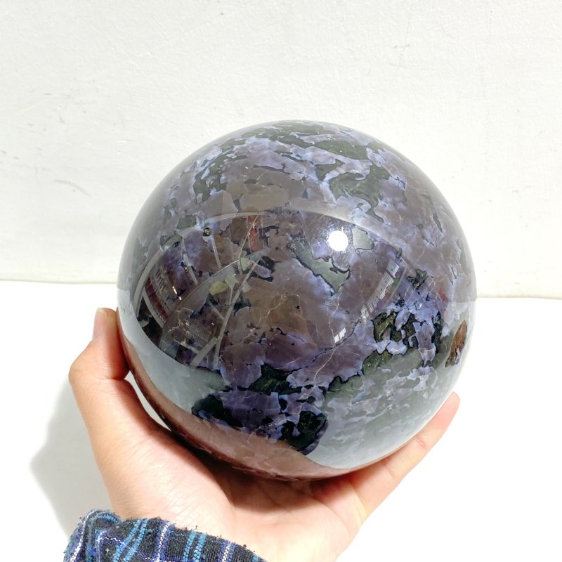 2 Pieces 12CM Indigo Gabbro Stone Spheres - Wholesale Crystals