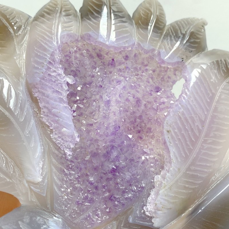2 Pieces Geode Agate Druzy Nine-tailed Fox Carving 20 -Wholesale Crystals