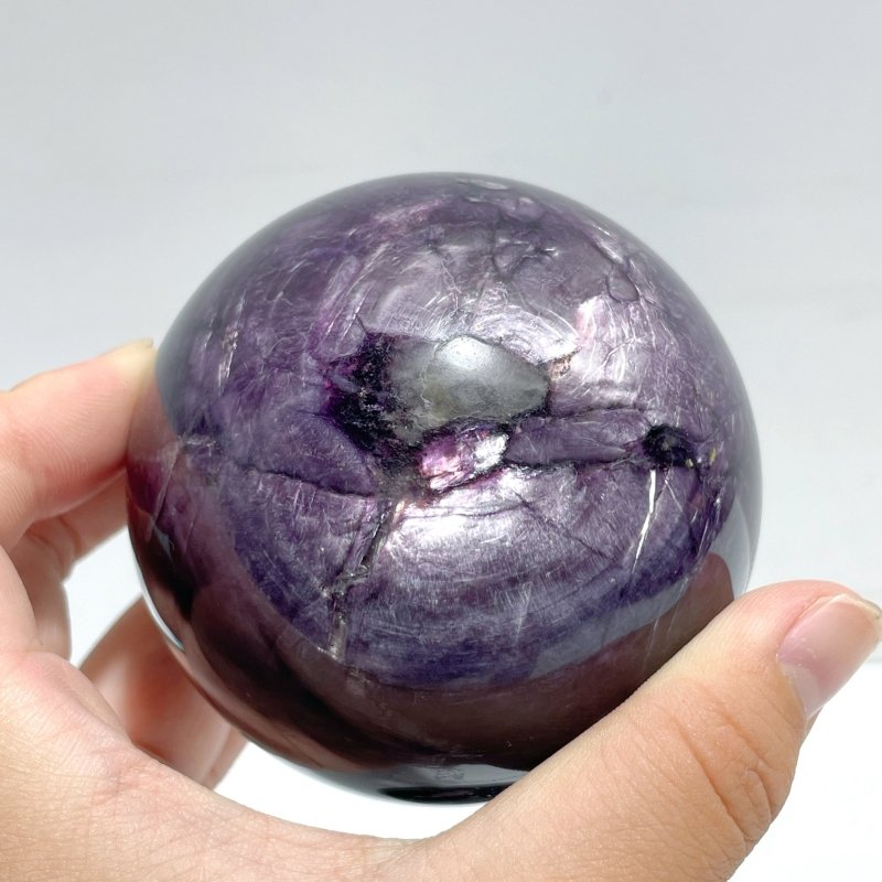 2 Pieces High Quality Spark Lepidolite Spheres - Wholesale Crystals