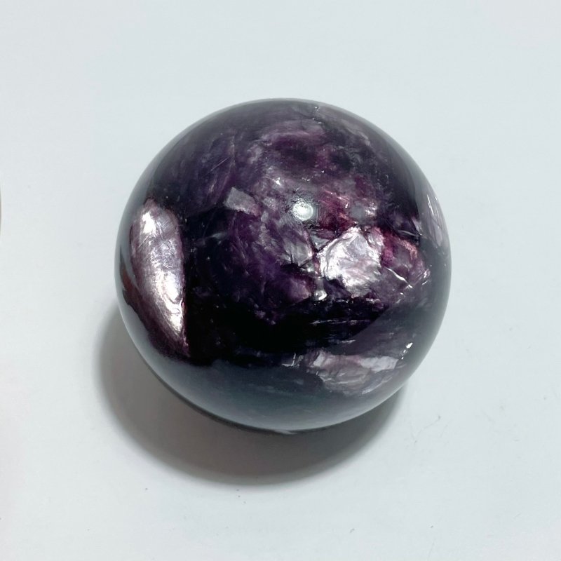 2 Pieces High Quality Spark Lepidolite Spheres - Wholesale Crystals