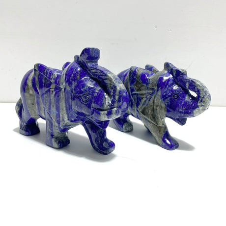 2 Pieces Lapis Lazuli Elephants Carving - Wholesale Crystals