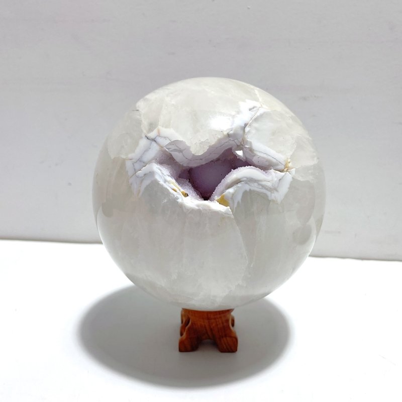 2 Pieces Large Agate Geode Druzy Sphere Ball - Wholesale Crystals