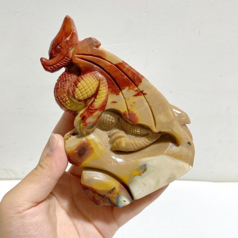 2 Pieces Mookaite Flying Dragon Castle Carving 3 -Wholesale Crystals