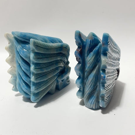 2 Pieces Trolleite Stone Indian Skull Carving - Wholesale Crystals