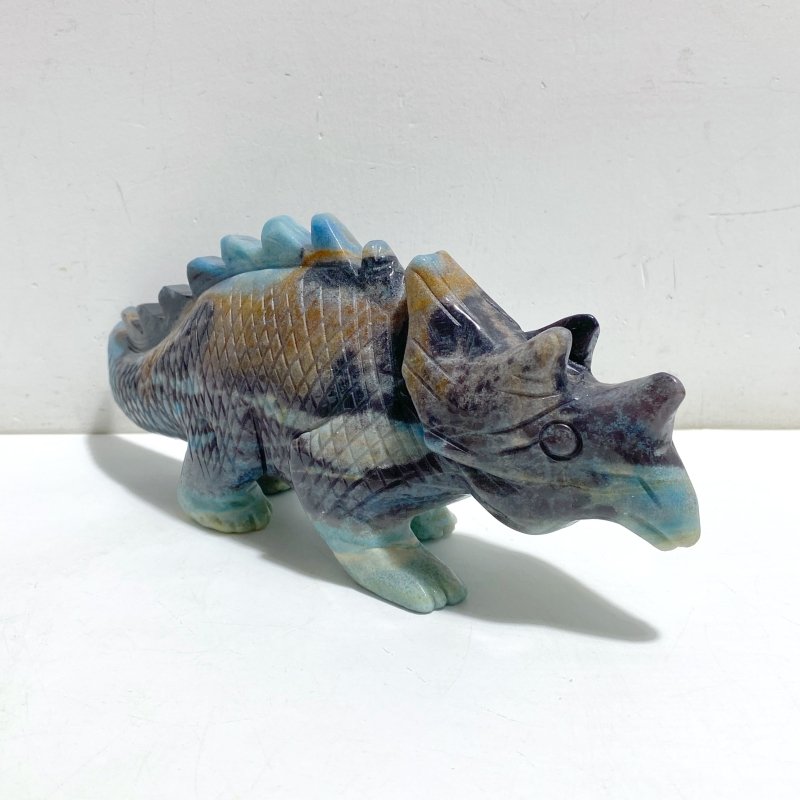2 Pieces Trolleite Triceratops Three-horned Dinosaur Carving -Wholesale Crystals