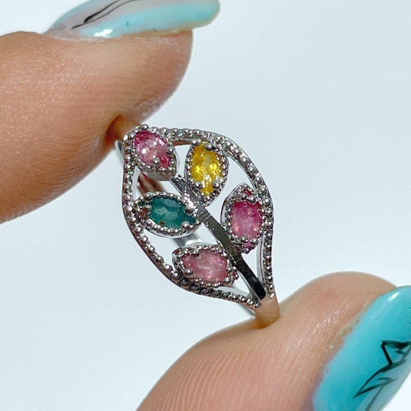 2 Styles Colorful Tourmaline Ring Wholesale - Wholesale Crystals