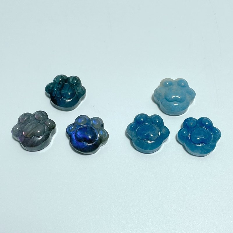 2 Types Cat Paw Labradorite Trolleite Stone Carving Wholesale - Wholesale Crystals