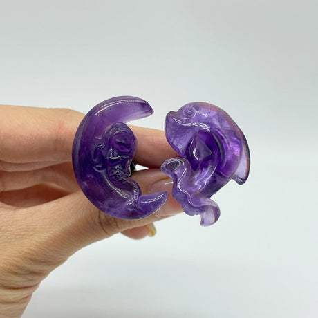 2 Types Dolphin & Mermaid On The Moon Amethyst Car Air Vent Clips Wholesale -Wholesale Crystals