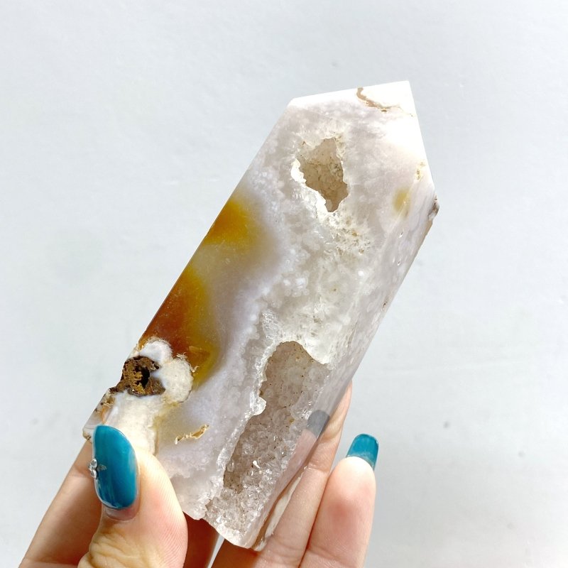 20 Pieces Geode Sakura Flower Agate Tower Points - Wholesale Crystals