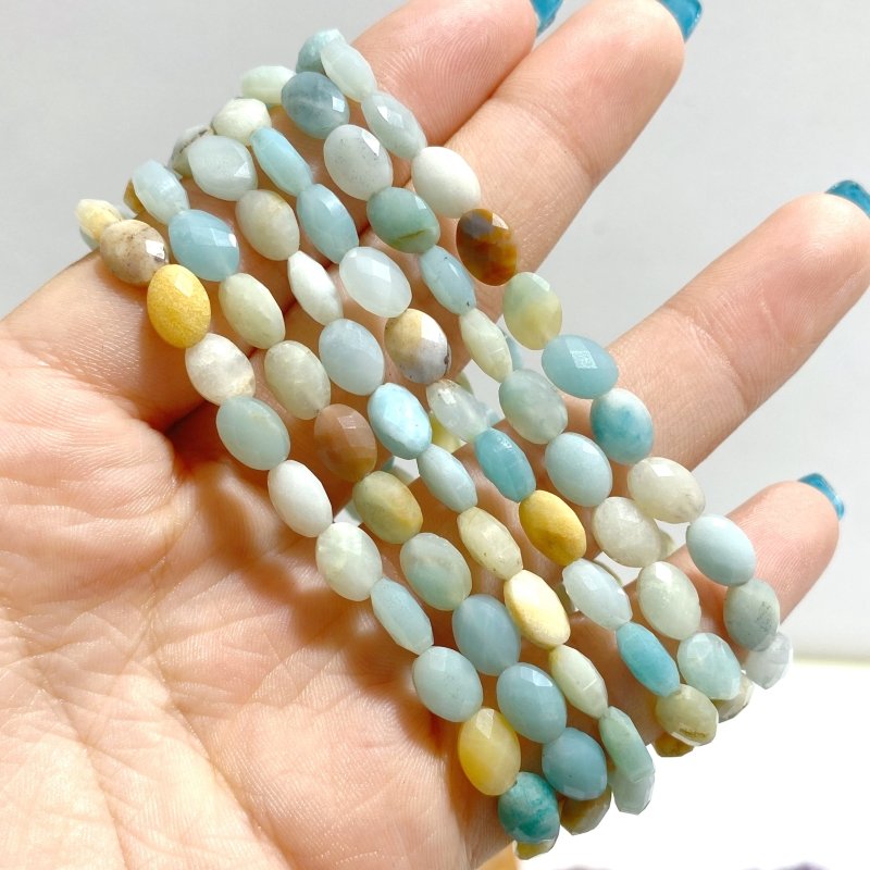 20 Types Cut Faceted Oval Shape Bracelet Caribbean Calcite Moss Agate Rhodonite Wholesale - Wholesale Crystals