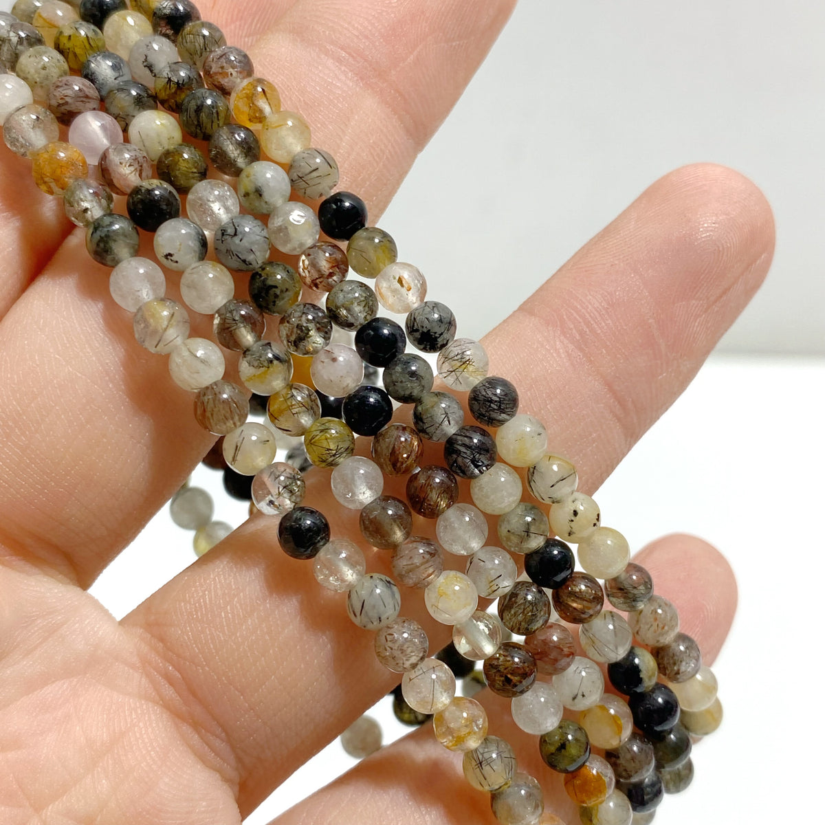Mini Beads Multi-color Rutile Quartz Bracelets Wholesale