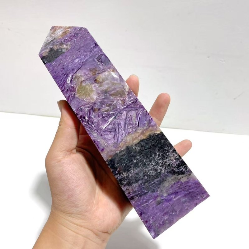 20.8CM Charoite Tower Point For Collection - Wholesale Crystals