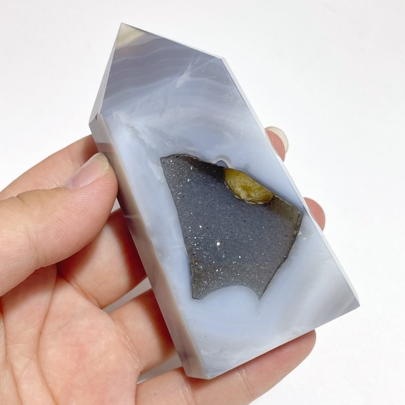 21 Pieces Geode Druzy Agate Four - sided Tower Point - Wholesale Crystals