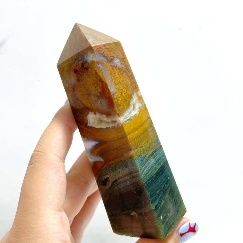 21 Pieces Ocean Jasper Four - sided Point 2 - Wholesale Crystals