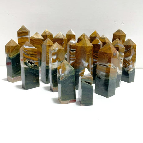 21 Pieces Ocean Jasper Four - sided Point 2 - Wholesale Crystals