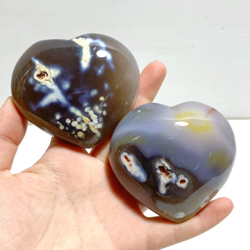 22 Pieces Black Orca Agate Heart 1 - Wholesale Crystals