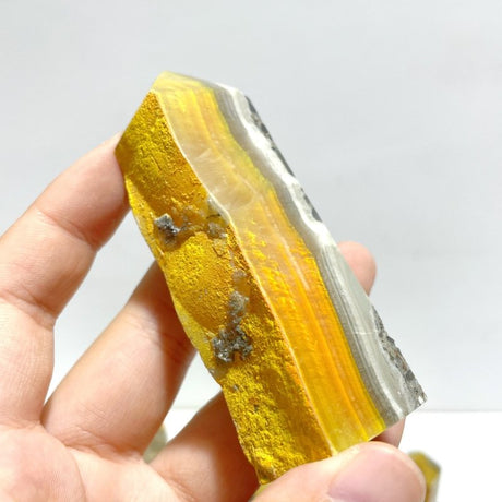 22 Pieces Deep Yellow Bumble Bee Jasper Raw Side Point - Wholesale Crystals