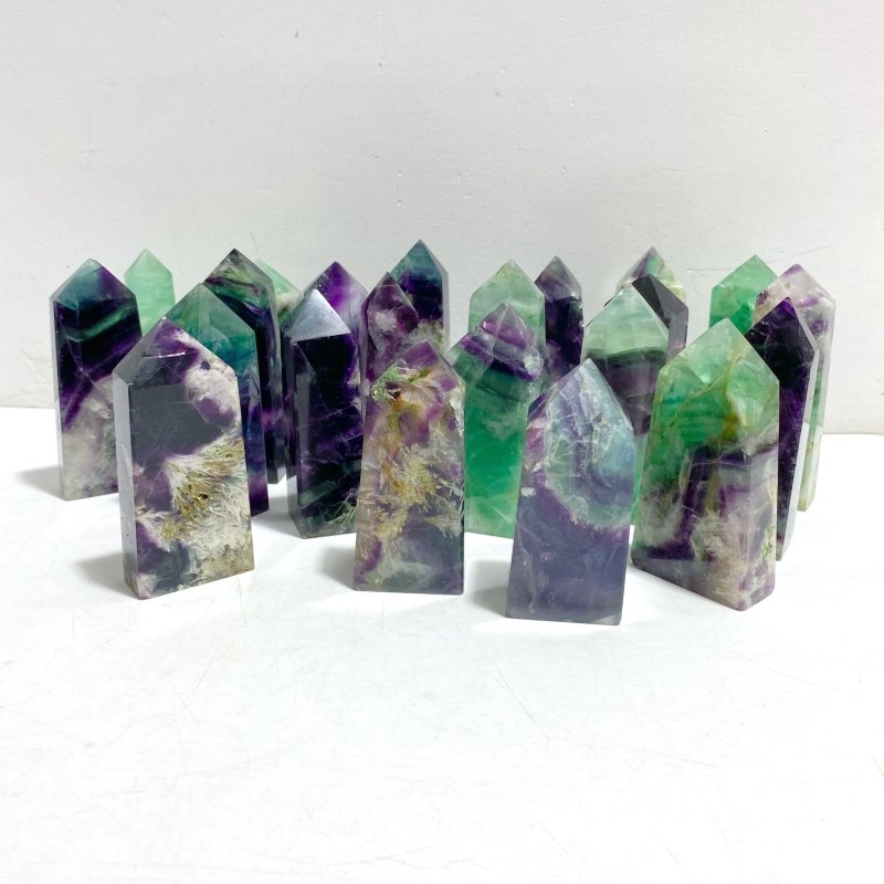 22 Pieces Feather Fluorite Four - sided Point - Wholesale Crystals