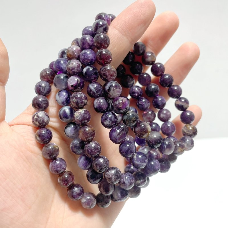 23 Pieces 8mm Spark Lepidolite Bracelets - Wholesale Crystals