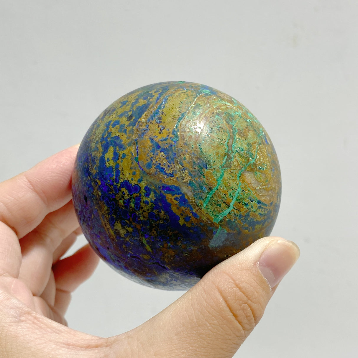 6 Pieces Azurite Mixed Malachite Spheres #2