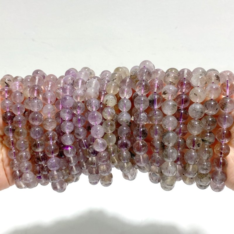 24 Pieces Amethyst Mixed Pyrite Bracelets - Wholesale Crystals
