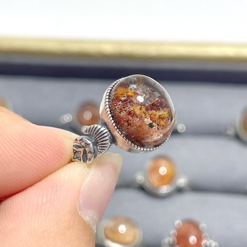 24 Pieces Beautiful S925 Sterling Silver Garden Quartz Different Styles Ring - Wholesale Crystals