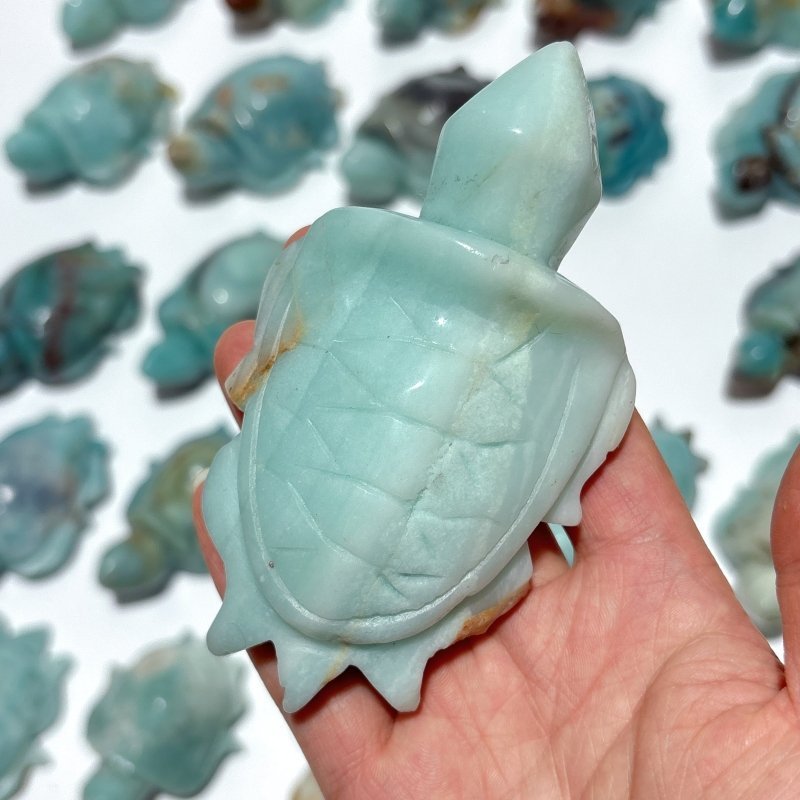 25 Pieces Caribbean Calcite Sea Turtle Carving - Wholesale Crystals