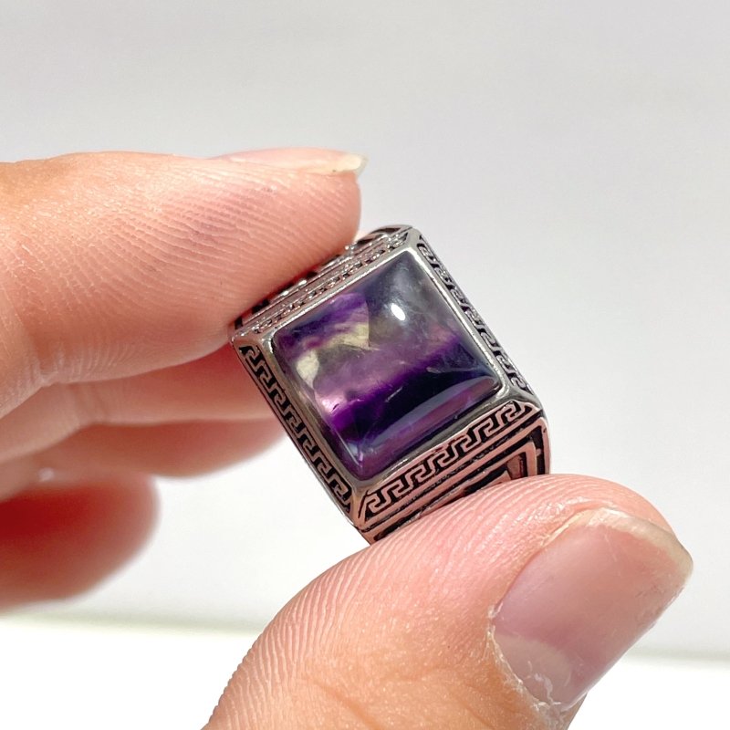 25 Pieces Colorful Fluorite Sugar Cube Ring - Wholesale Crystals