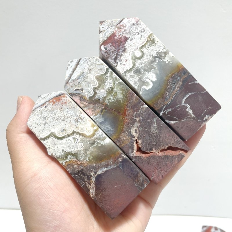 25 Pieces Morocco Agate Four - sided Tower Point - Wholesale Crystals