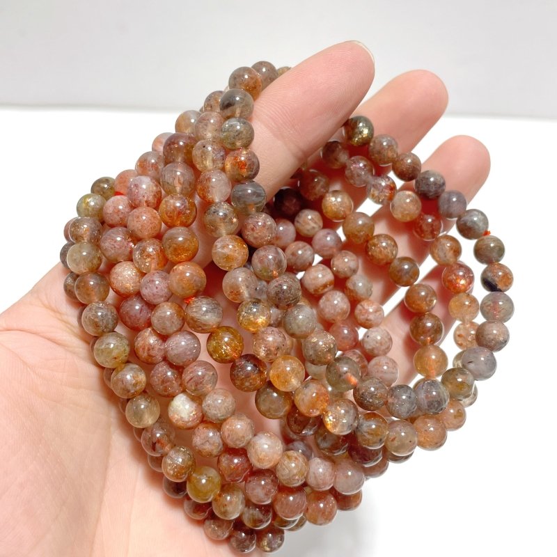 26 Pieces 7mm Sunstone Bracelets - Wholesale Crystals